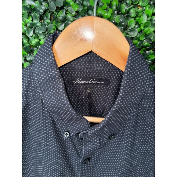 Kenneth Cole Men’s Short Sleeved Black Shirt Men's size L - Picture 2 of 4